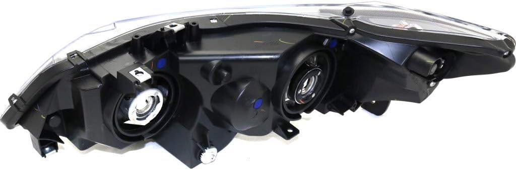 Headlight Assembly for Honda Civic 2006 2007 Driver Side Black Housing with Bulbs W751