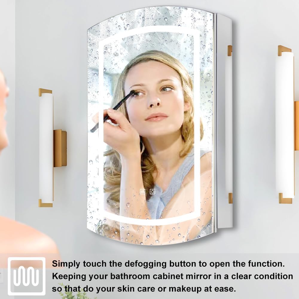 Oval Lighted Medicine Cabinet with Mirror C769
