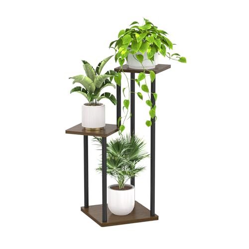 White 6 Tier Metal Wood Plant Stand Q124