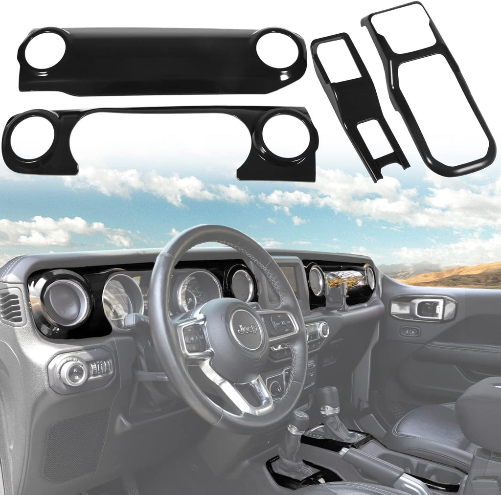 Purple Center Console Dashboard Trim Gear Shift Panel Cover 4PCS E2141