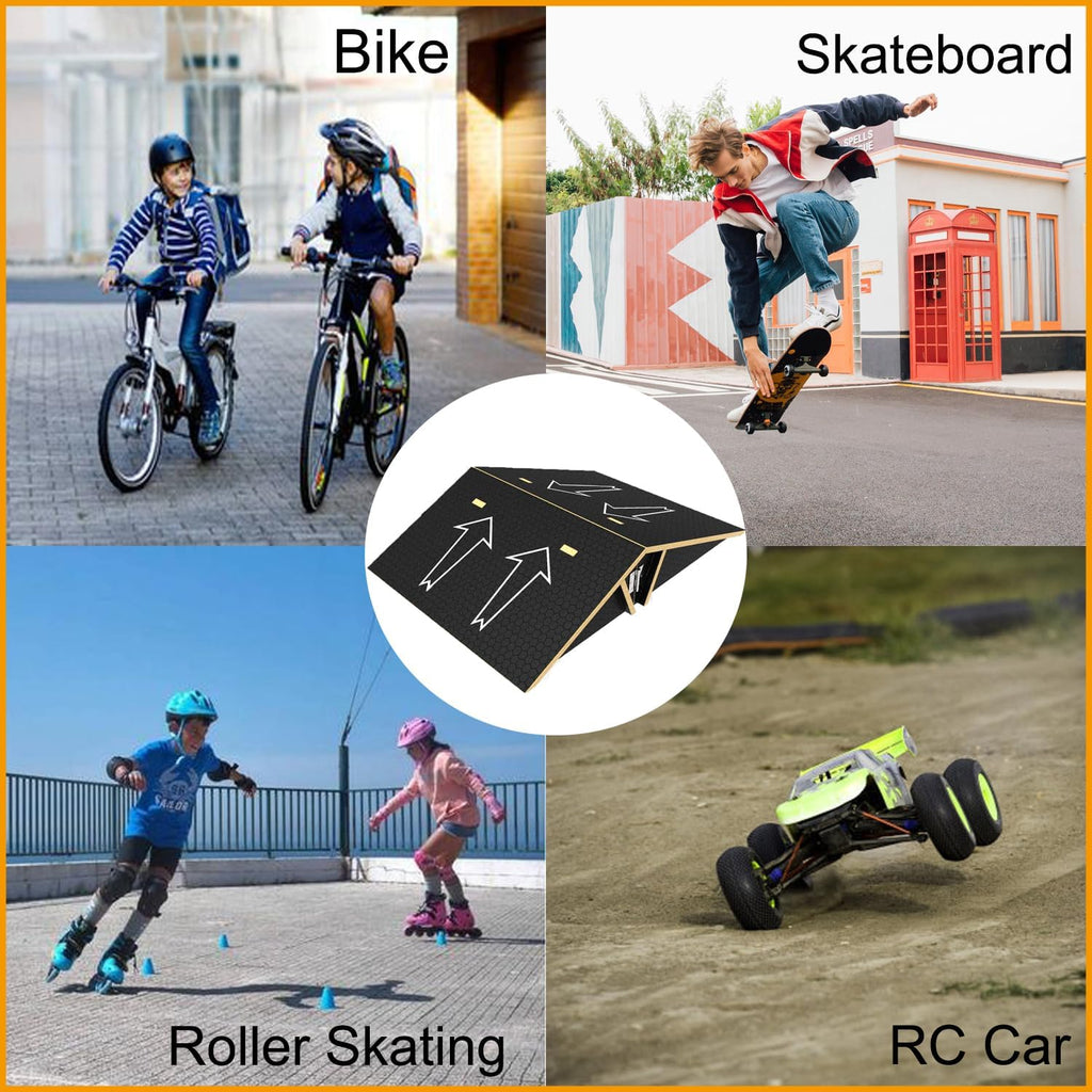 Black Double Sided Skateboard Ramp with Carry Rope T168