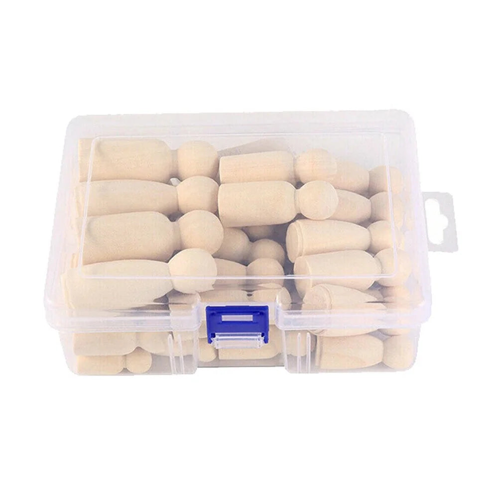 50pcs Unfinished Wood Peg Dolls (Khaki) C399