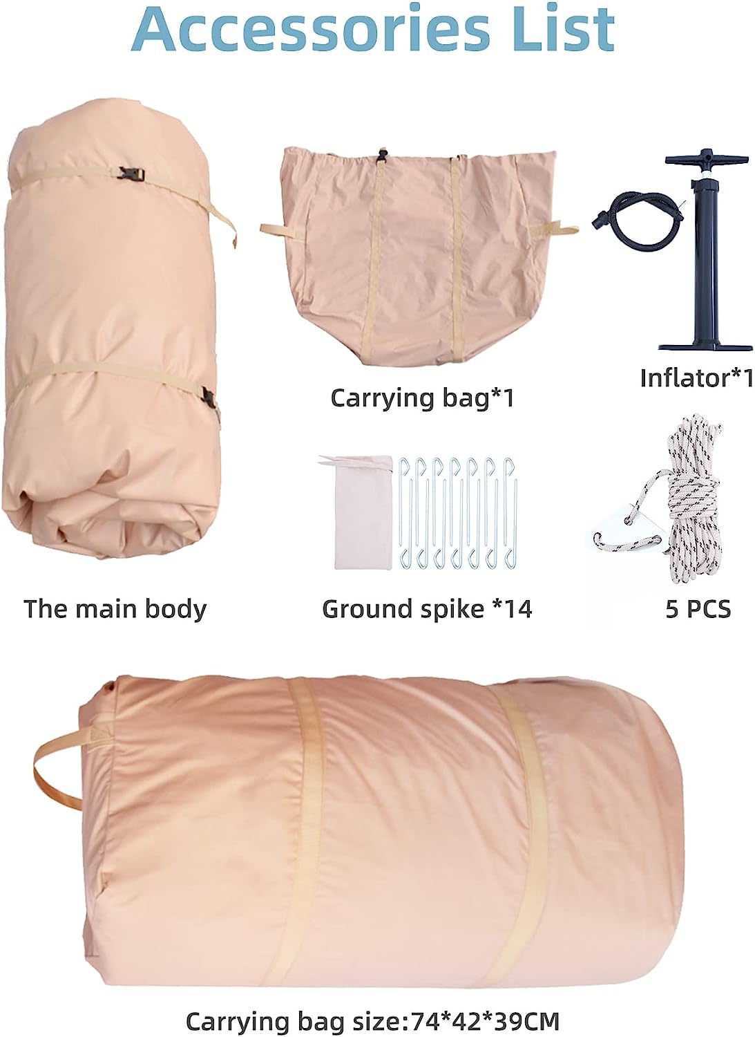Large Inflatable Oxford Air Tent for 4-6 Persons B130767