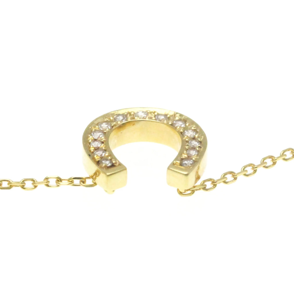 18K Yellow Gold Horseshoe Diamond Pendant Necklace X5095