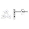 0.75 CT Diamond Flower Cluster Stud Earring in Gold, 925 Sterling Silver J3909