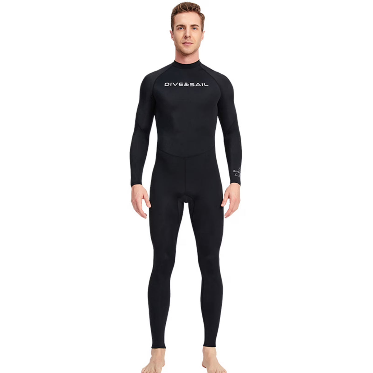 Men One Piece Swimsuit with Back Zipper Quick Dry Long Sleeve Surf Suit C2532
