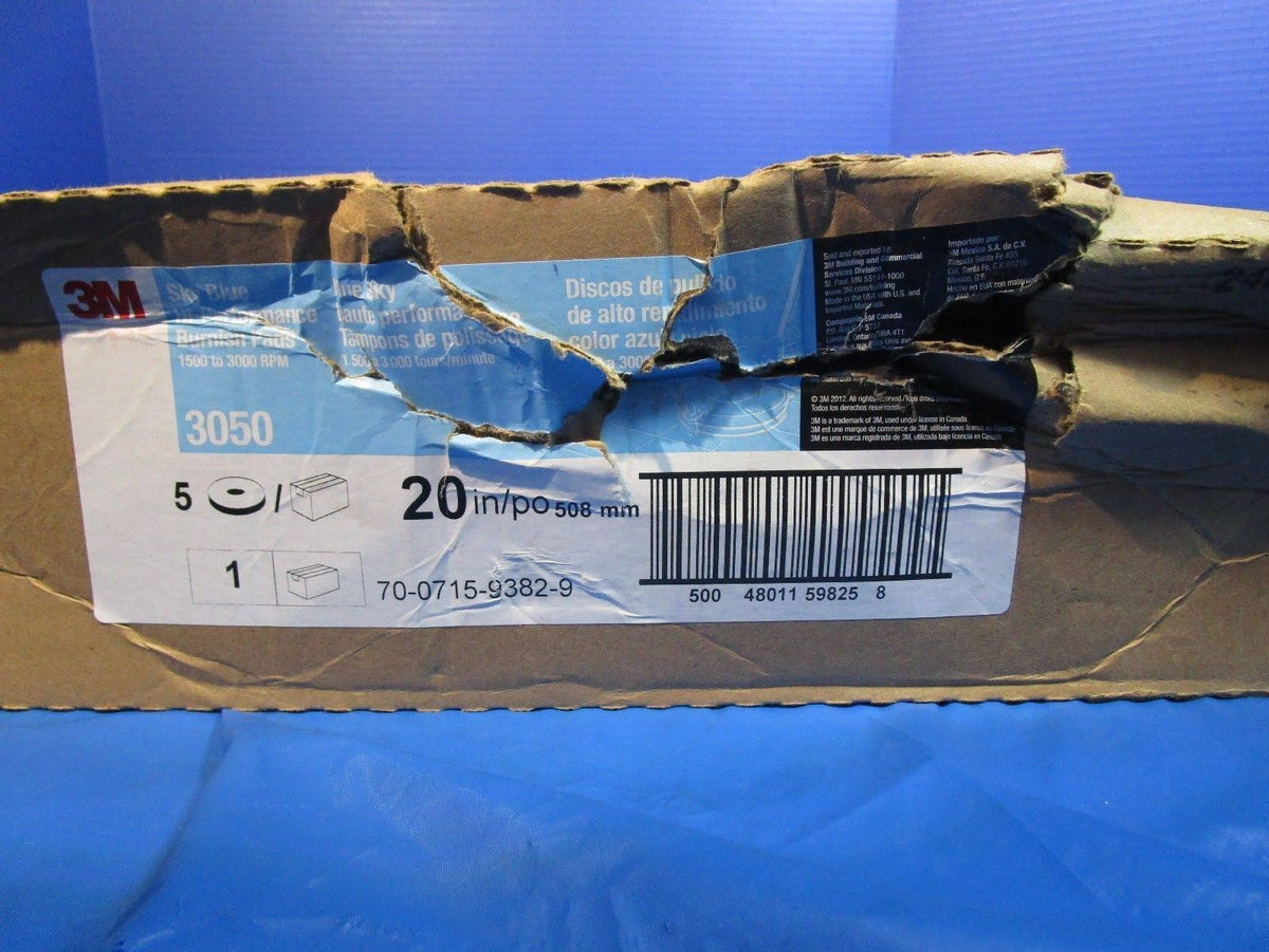 Sky Blue Hi-Performance Burnish Pad, 20 in, 5/Case B4702