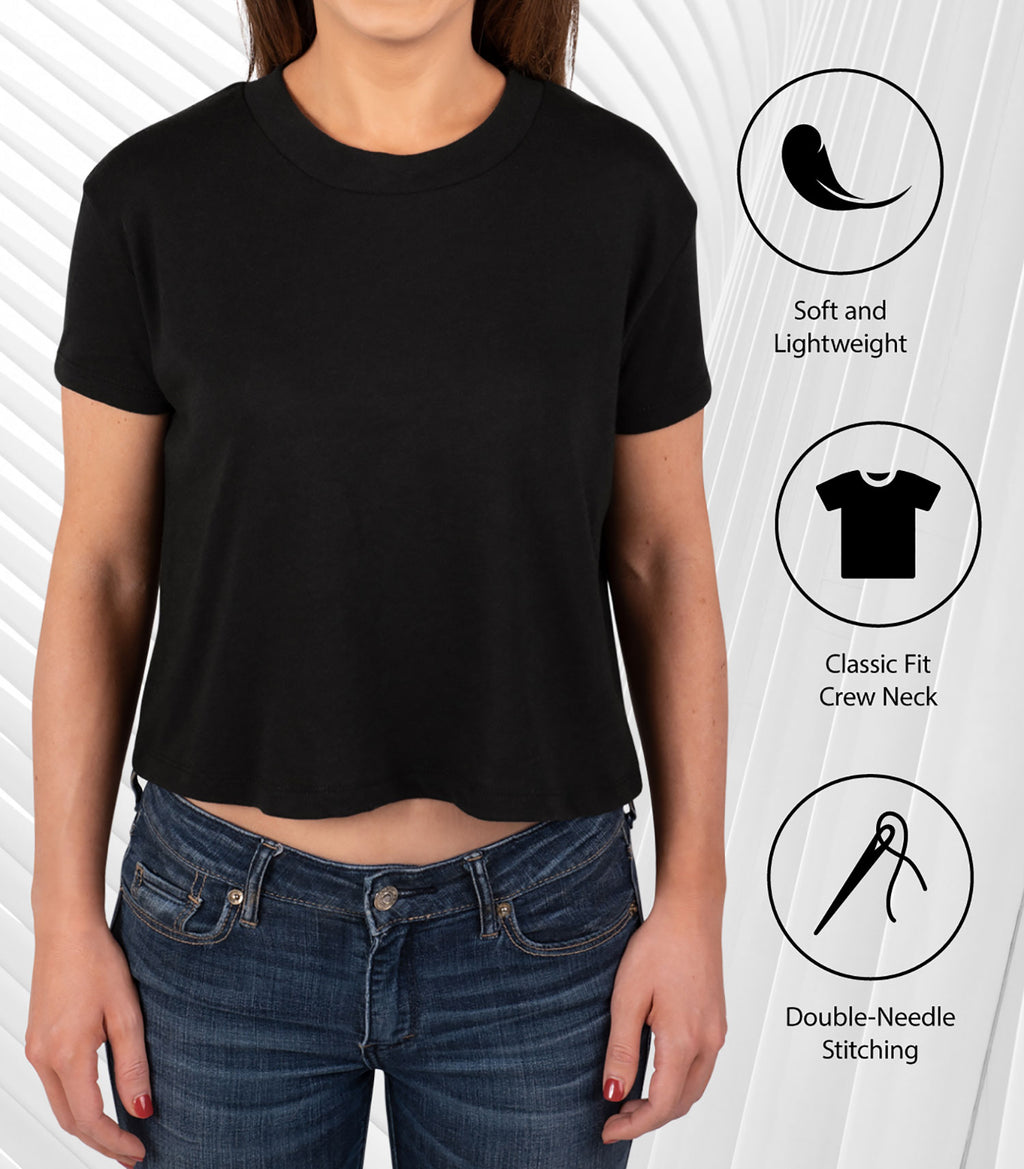 Cropped Cotton Blend T-Shirt V366789