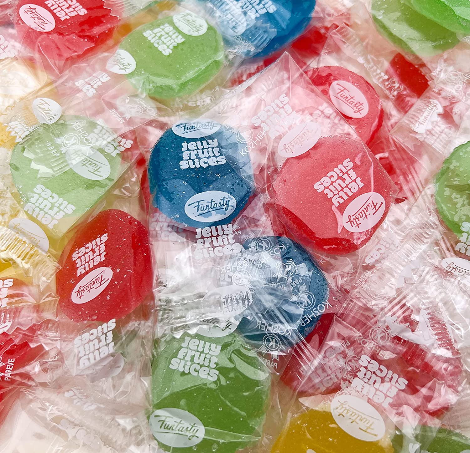 Assorted Fruit Jelly Patties Candy, Individually Wrapped - 2-Pound Pack Q1931