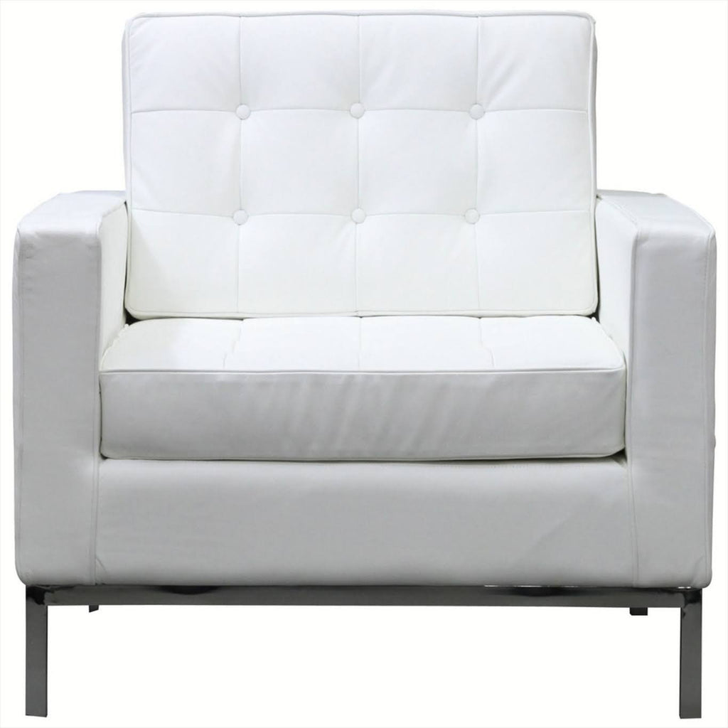White Leather Armchair Q44948