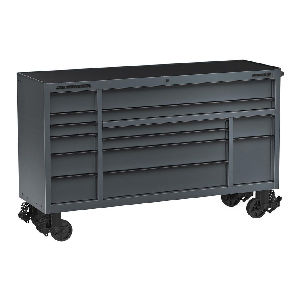 72 in. x 22 in. Triple-Bank Roll Cab, Slate Gray W1588