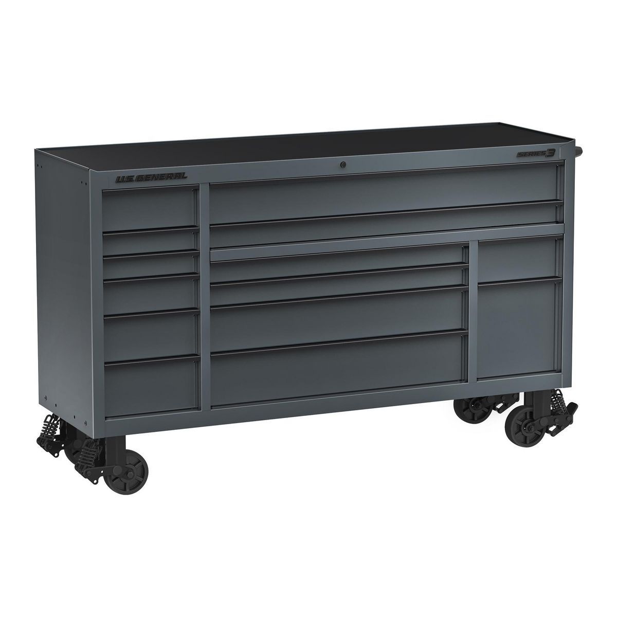 72 in. x 22 in. Triple-Bank Roll Cab, Slate Gray W1588