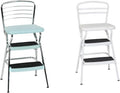 Teal and White Retro Chair with Step Stool F27979
