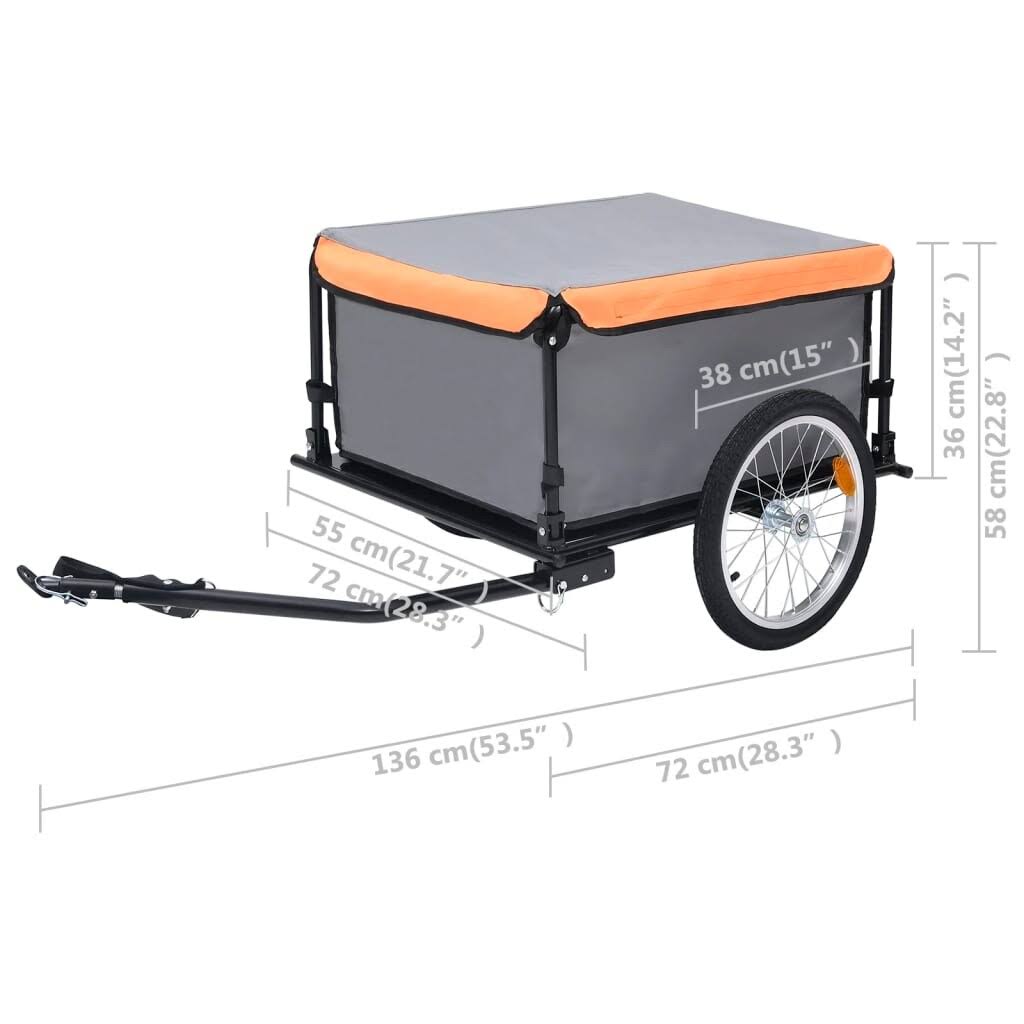 Gray and Orange Bike Cargo Trailer Y832662