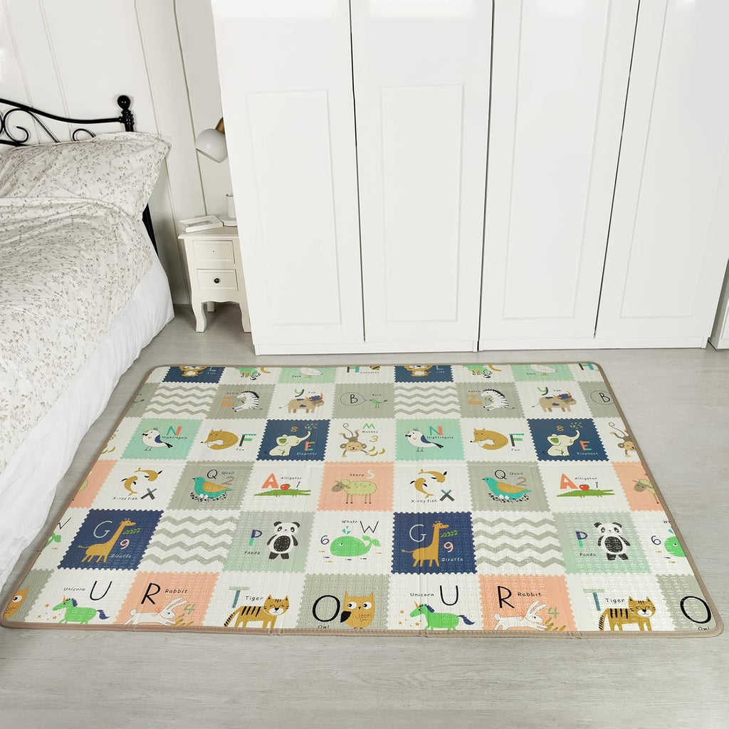 Reversible Extra Large Thick Foam Play Mat with Travel Case, 78x59 D912565