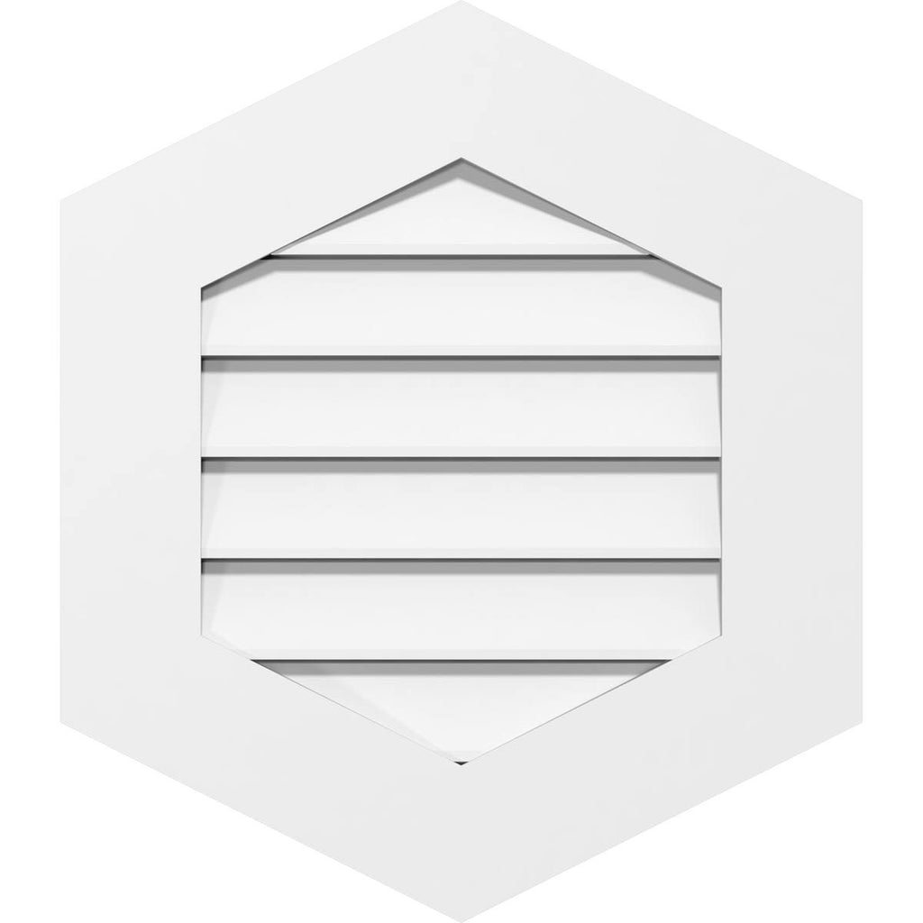 22x22W x 40x22H Vertical Peaked Surface Mount PVC Gable Vent R731031