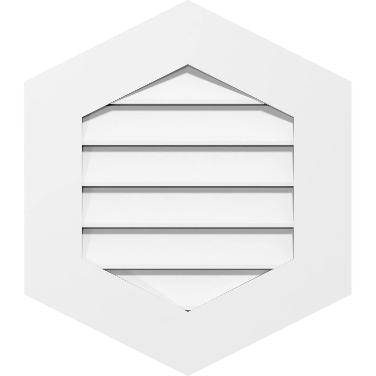 22x22W x 40x22H Vertical Peaked Surface Mount PVC Gable Vent R731031