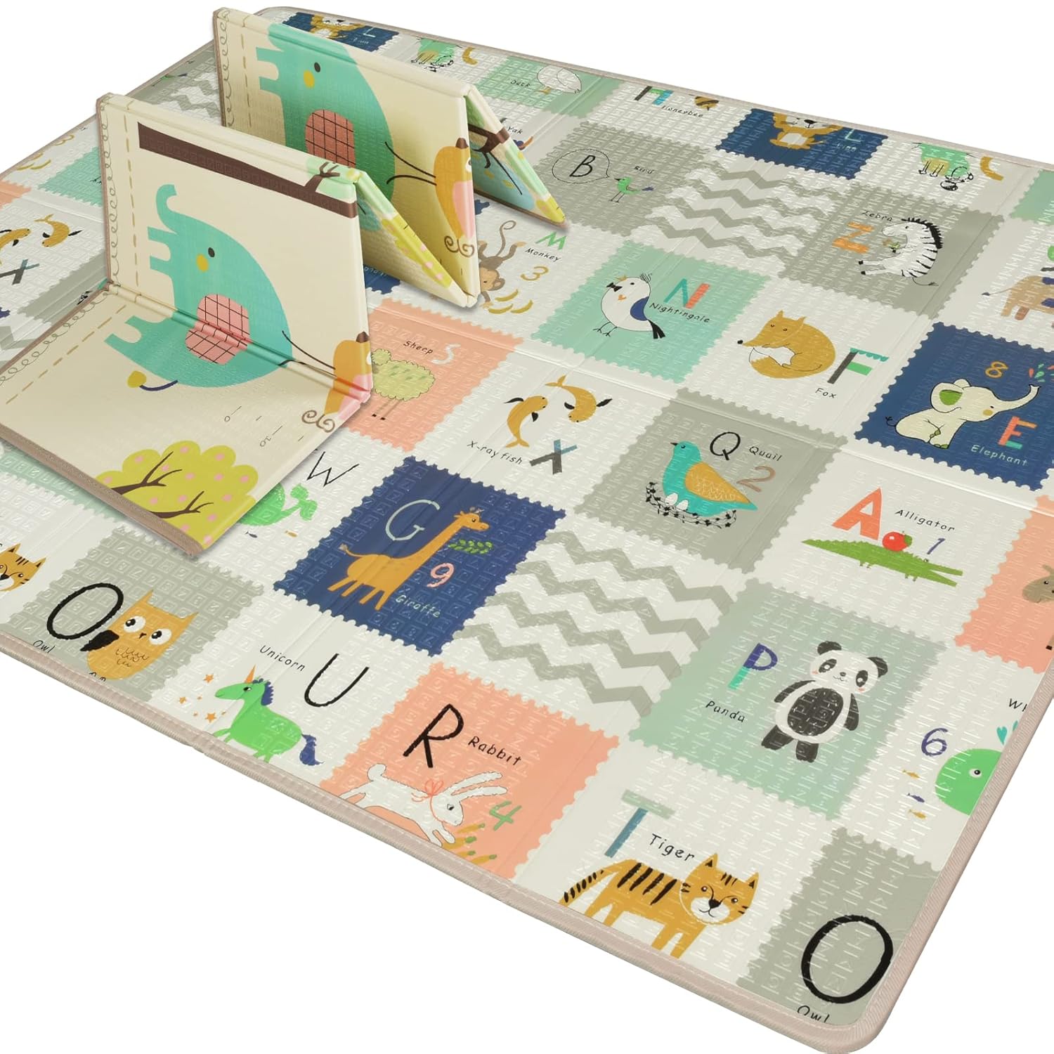 Reversible Extra Large Thick Foam Play Mat with Travel Case, 78x59 D912565