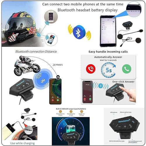 Motorcycle Bluetooth Full Face Modular Helmet with Dual Visor O304