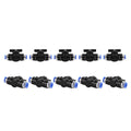 1/2" OD Union Straight Plastic Push To Connect Fittings Air Flow Control Ball Valve Hand Valve (10PCS) Pack of 2 O939