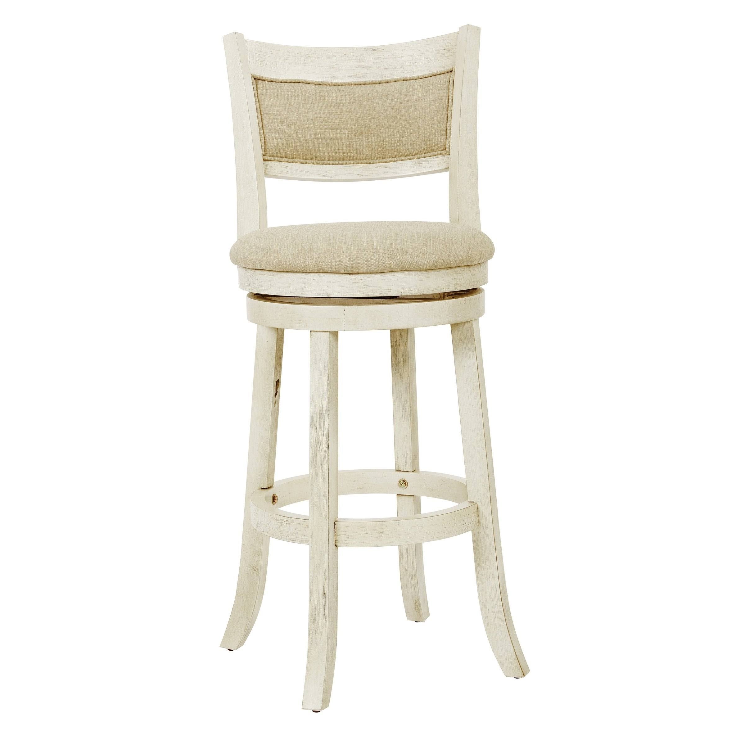 Antique Grey Swivel Stool with Solid Back P663253