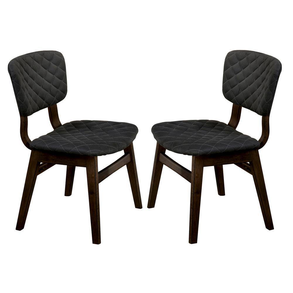 Set of 2 Solid Wood Side Chairs with Fabric Seat J932
