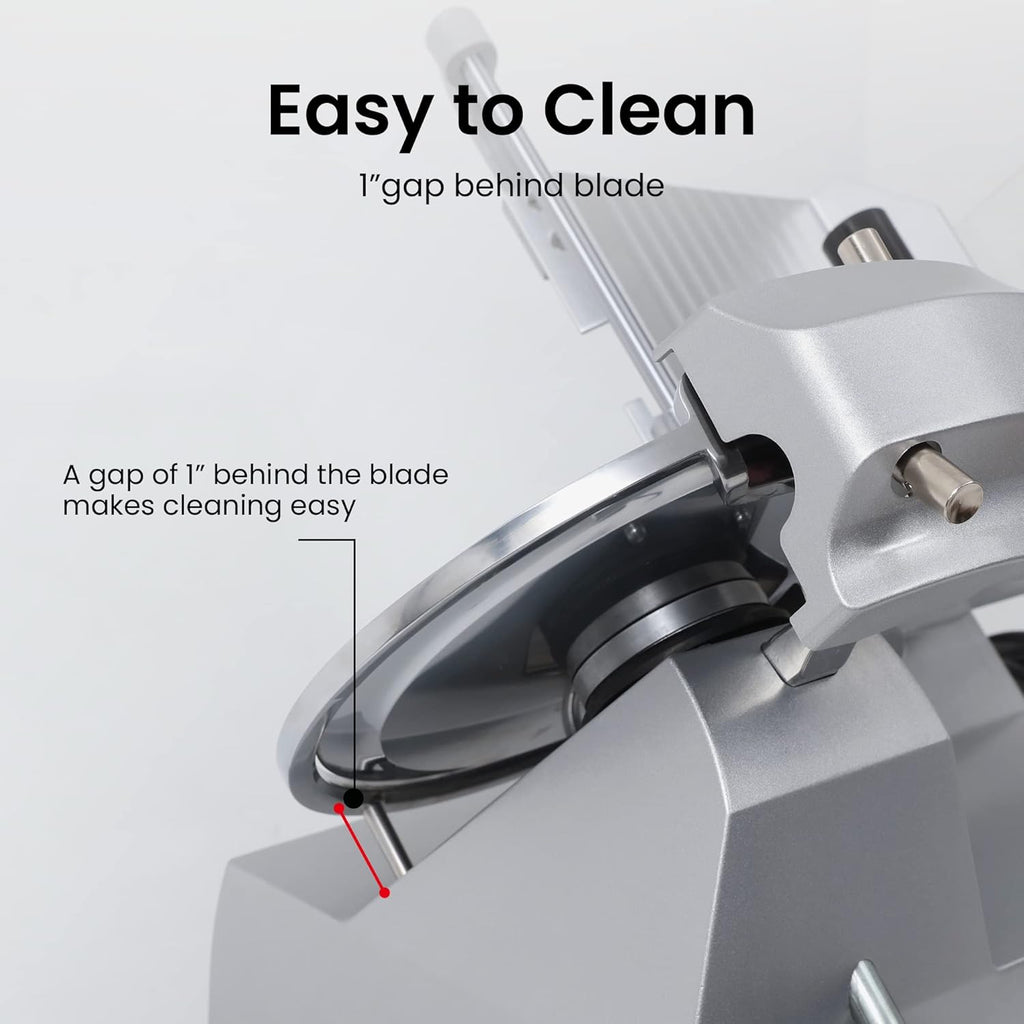 Electric Meat Slicer with 8 Carbon Steel Blade, 0.5mm to 15mm Adjustable Slicing Thickness Y465963