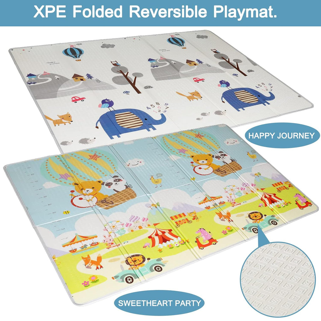 Reversible Extra Large Thick Foam Play Mat with Travel Case, 78x59 D912565