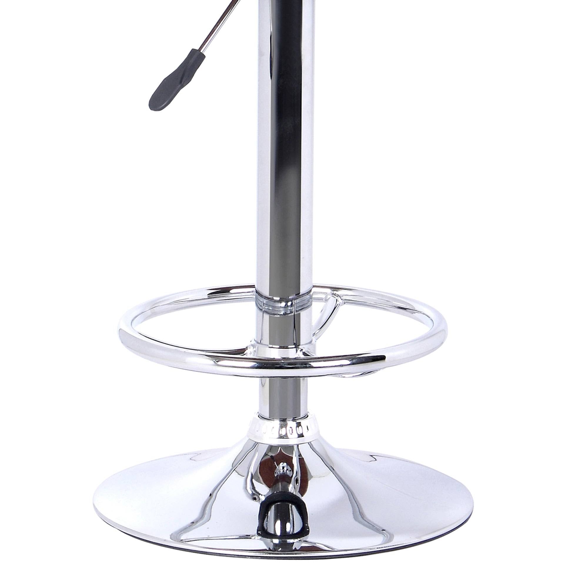 Chrome Walnut Wood Black Barstool X773540