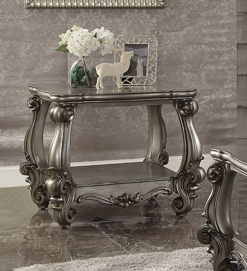 Antique Platinum End Table D750