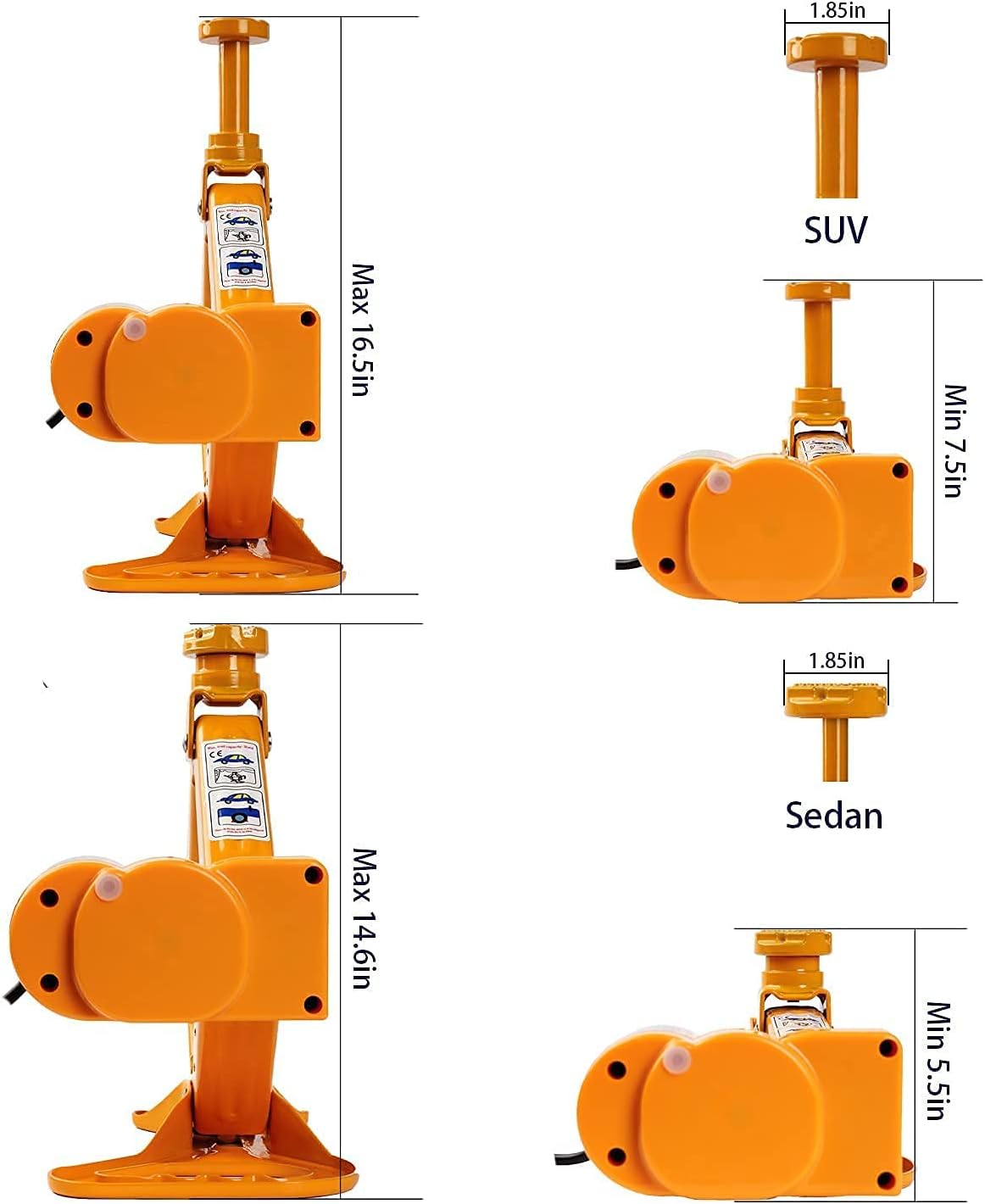 3 Ton 12V Electric Car Jack with Impact Wrench Inflatable Pump S404