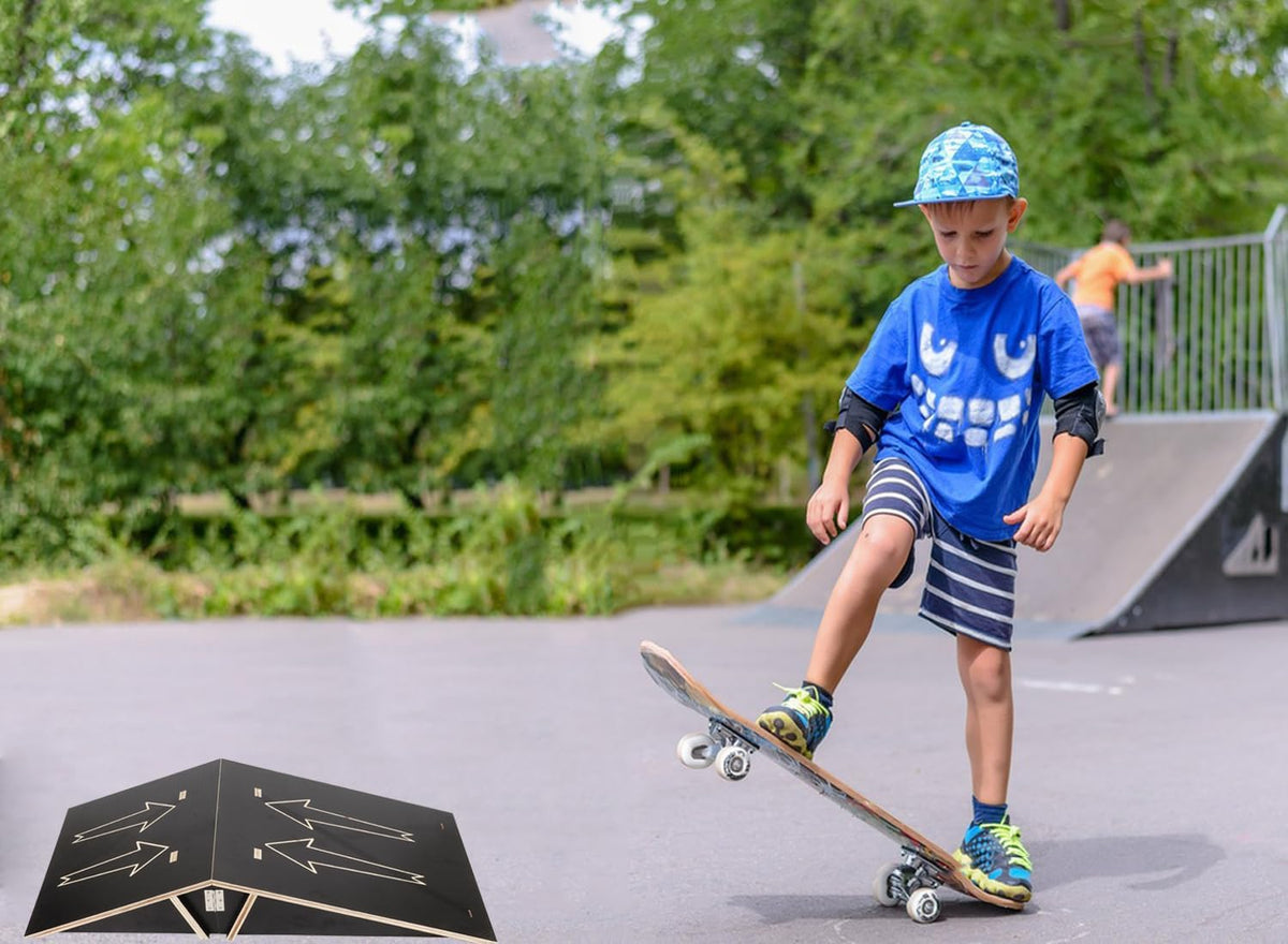 Black Double Sided Skateboard Ramp with Carry Rope T168