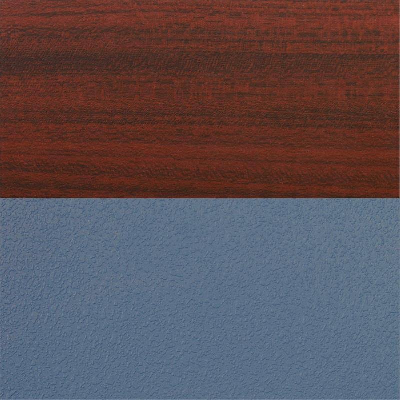 Mahogany Black Round Breakroom Table with 4 Stack Chairs Y255149