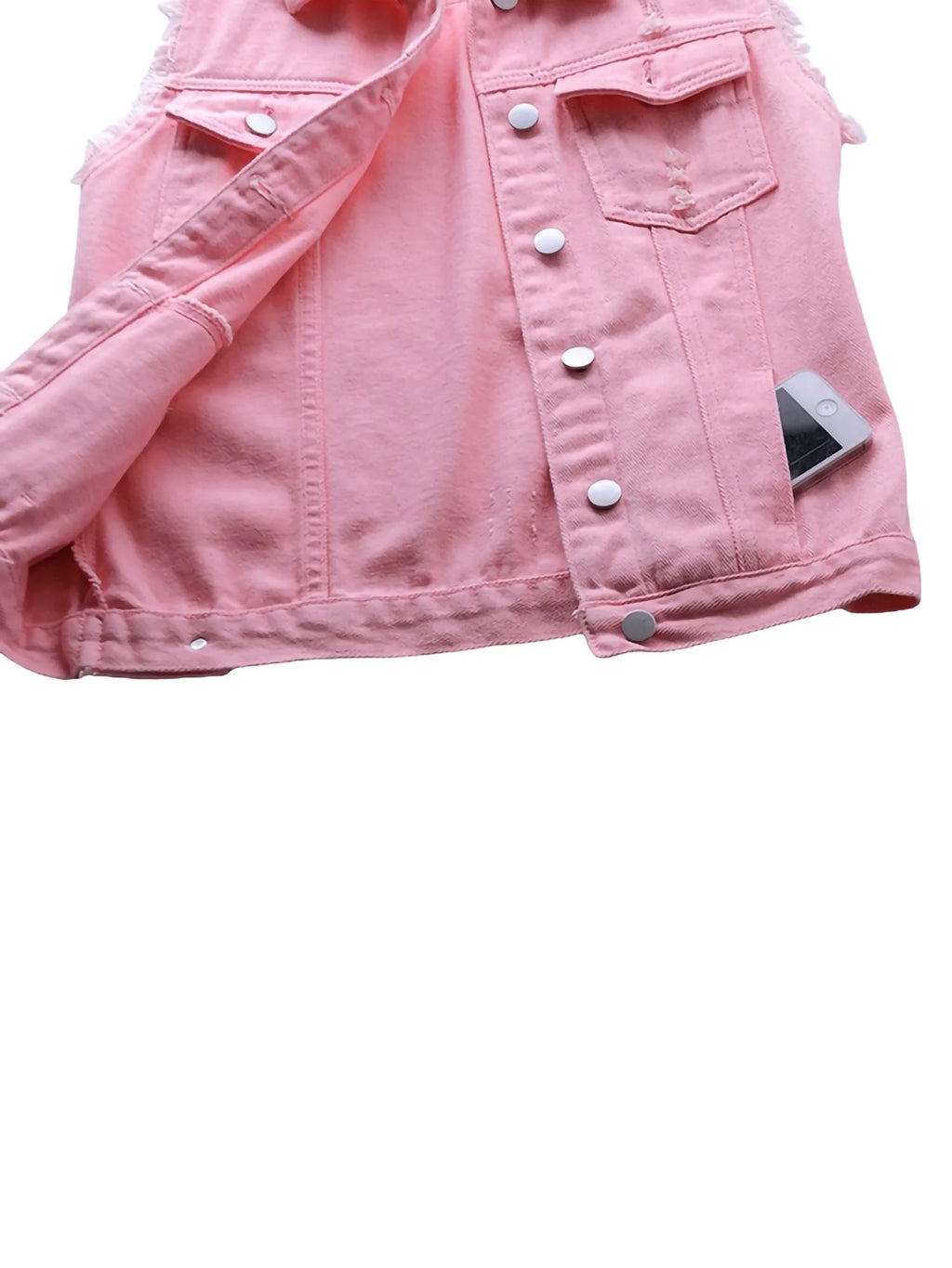 Plus Size Sleeveless Denim Vest A1804