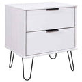 White Solid Pine Wood Bedside Cabinet H499090