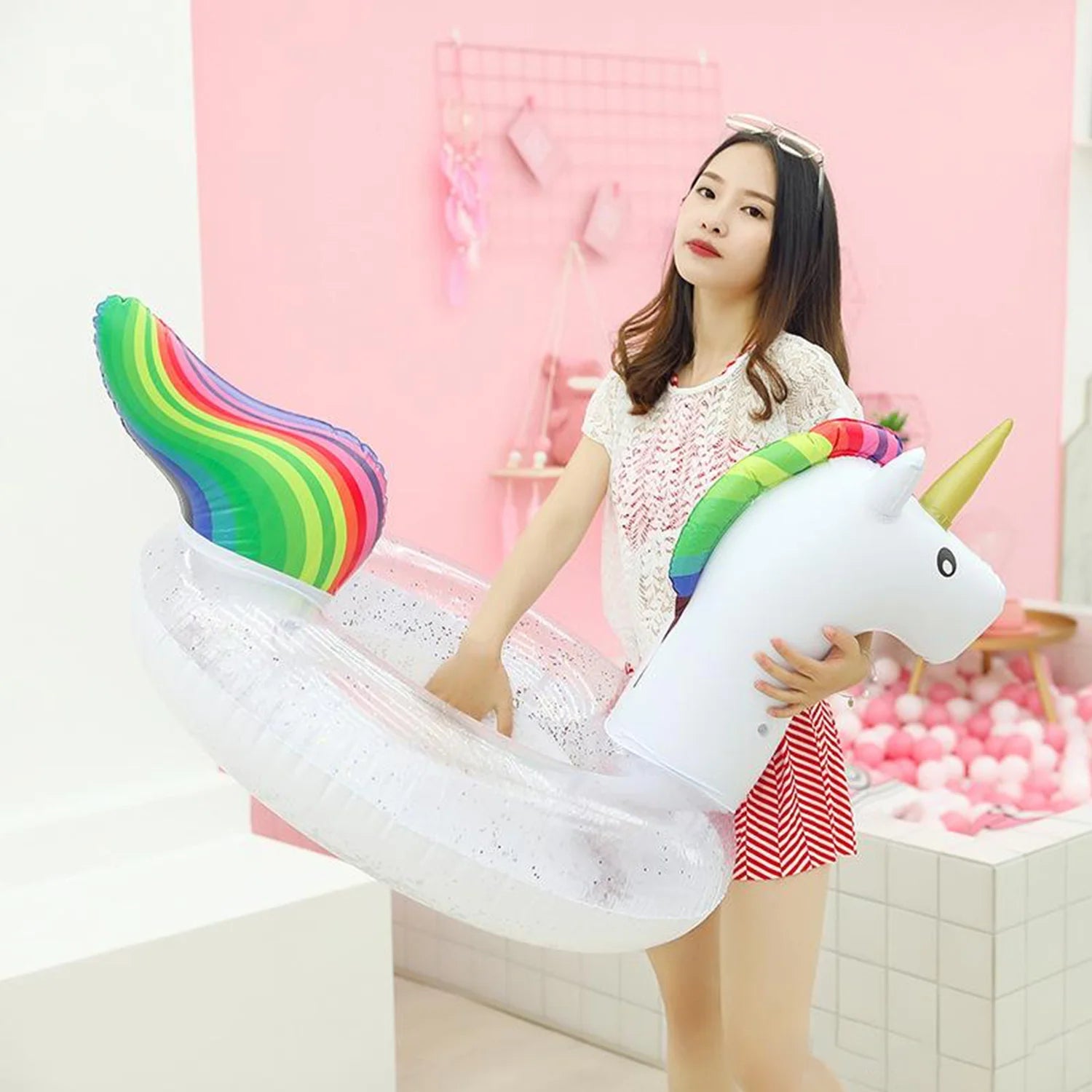 Inflatable Sea Horse Swimming Ring Water Toy (36 inc) D723