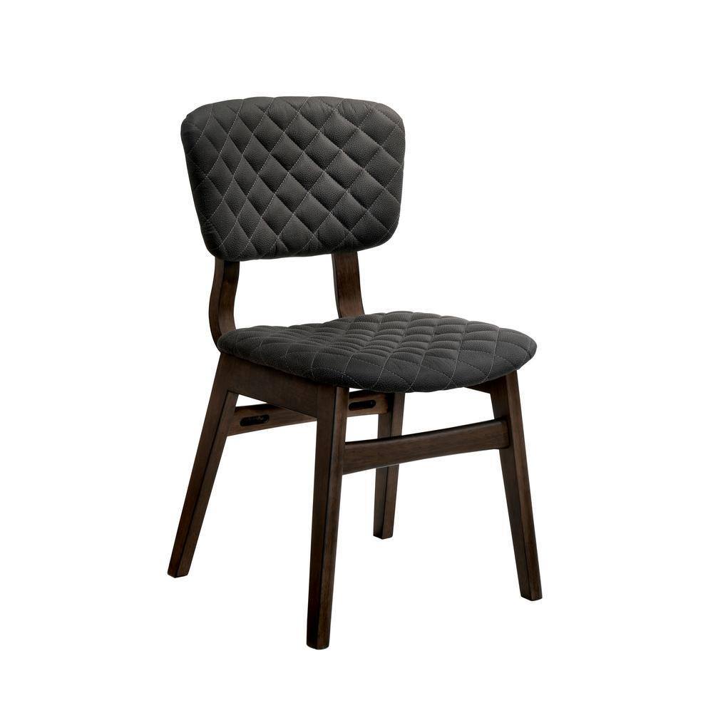 Set of 2 Solid Wood Side Chairs with Fabric Seat J932