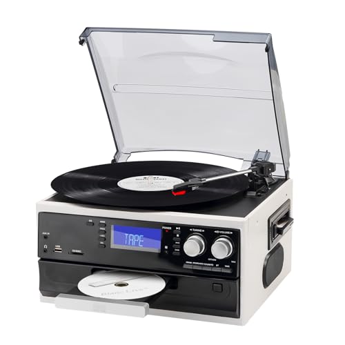 Black 9 in 1 Record Player Turntable with Bluetooth H7198