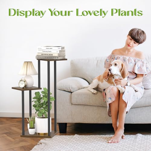 White 6 Tier Metal Wood Plant Stand Q124
