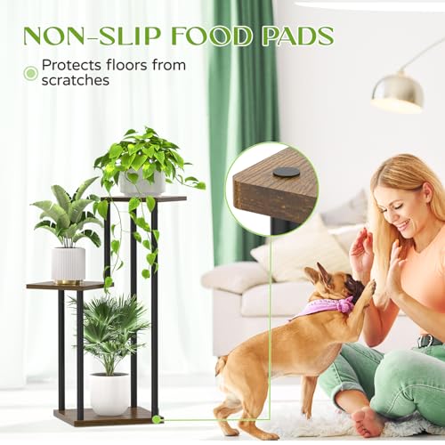 White 6 Tier Metal Wood Plant Stand Q124