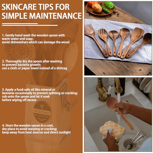 Natural Teak Wooden Kitchen Utensils Set M51368