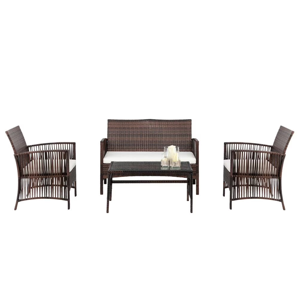 Brown Rattan Outdoor Sofa Set J115