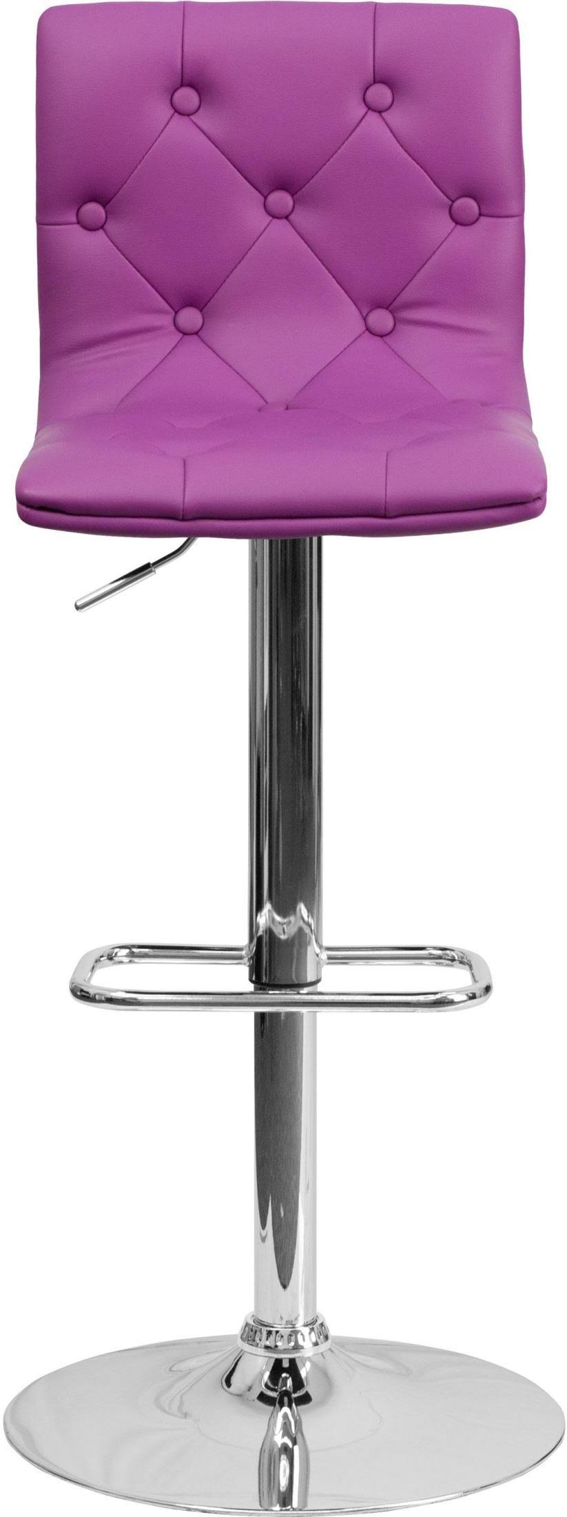 Purple Vinyl Adjustable Height Barstool with Chrome Base B591