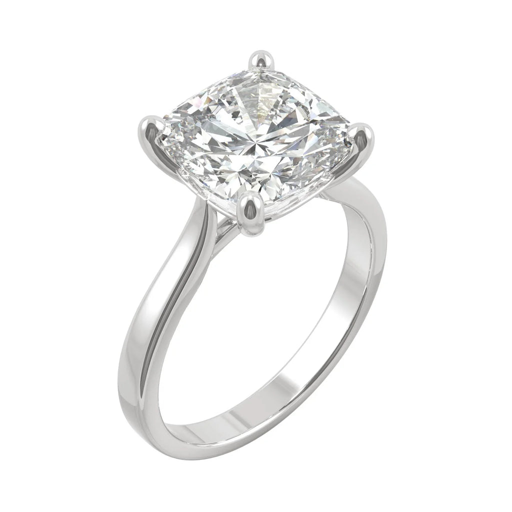 14K White Gold Moissanite Cushion Engagement Ring F46440