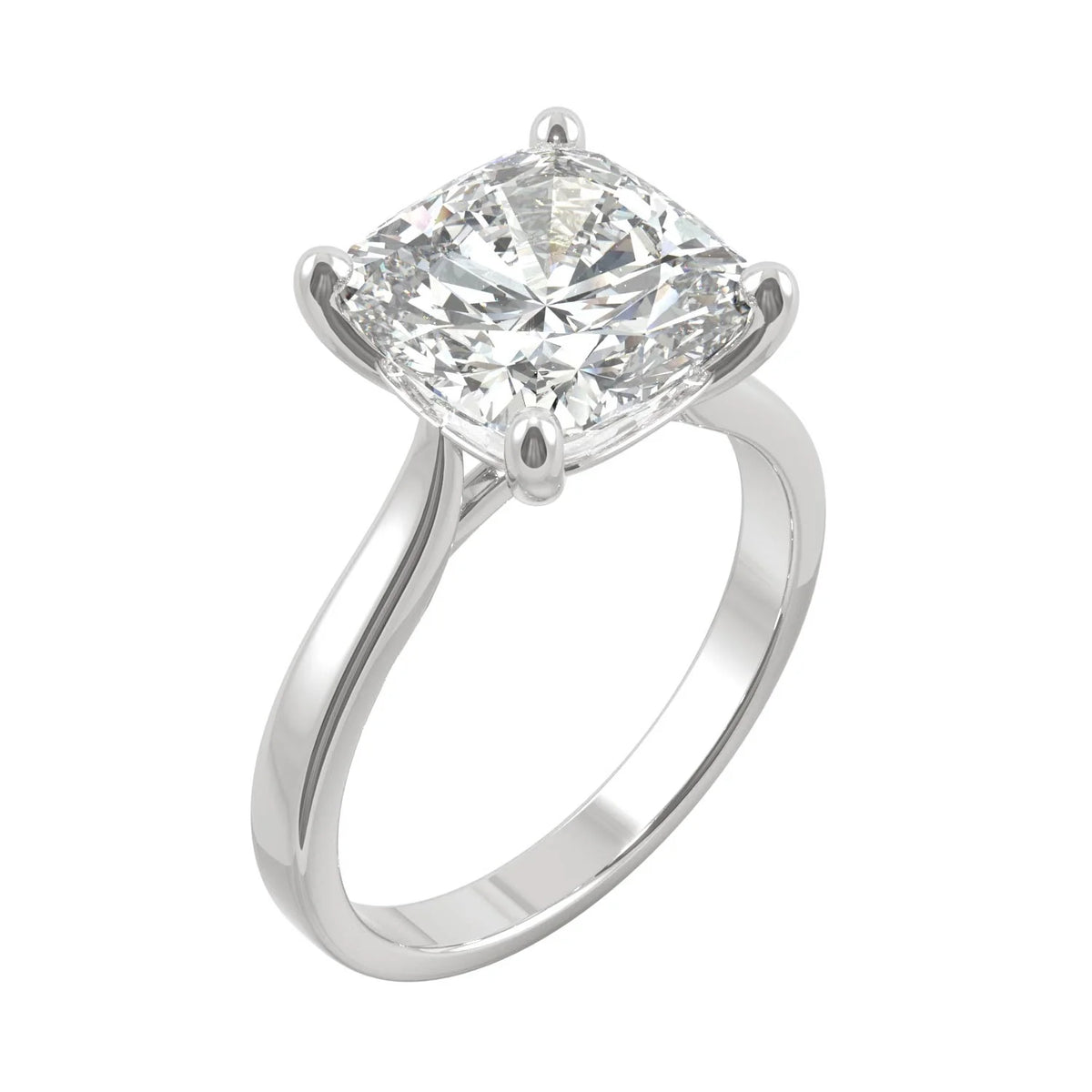14K White Gold Moissanite Cushion Engagement Ring F46440