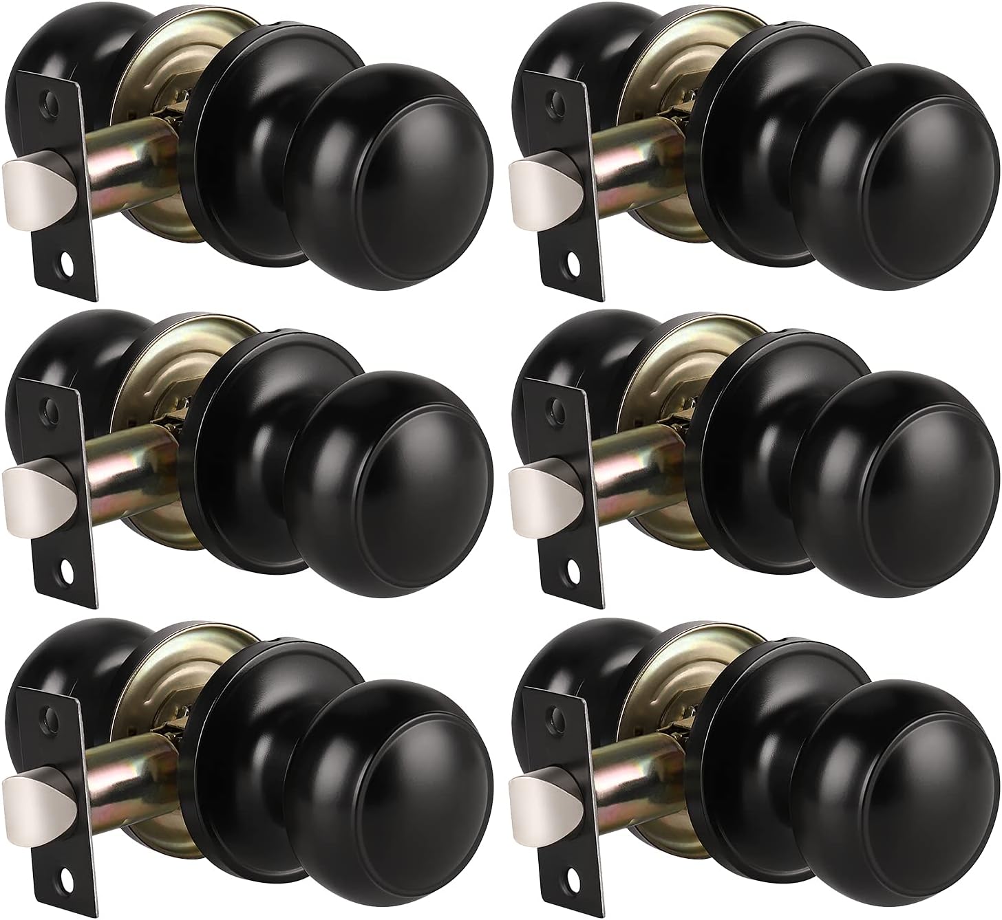 5 Pack Matte Black Entry Door Knob and Deadbolt Lock Set I863