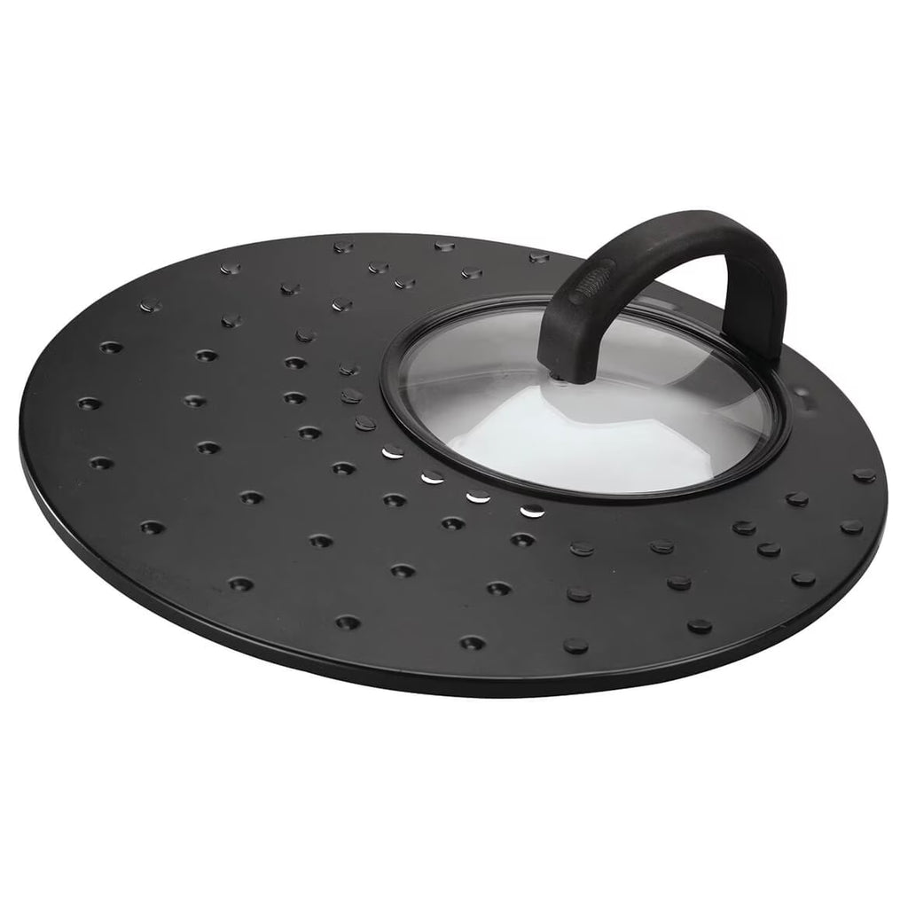 Universal Lid, 100% Durable Iron, Plastic Handle, 12” Diameter F161398