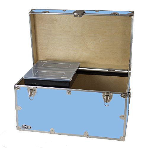 XL Graduate Storage Trunk w/Tray - STEEL Footlocker - 32 x 18 x 18.5 Inches (White) X7552