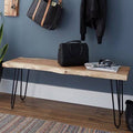 Brown Hairpin Wood Bench A51344