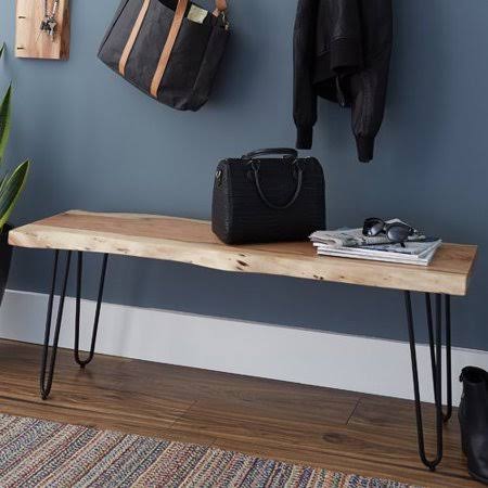 Brown Hairpin Wood Bench A51344